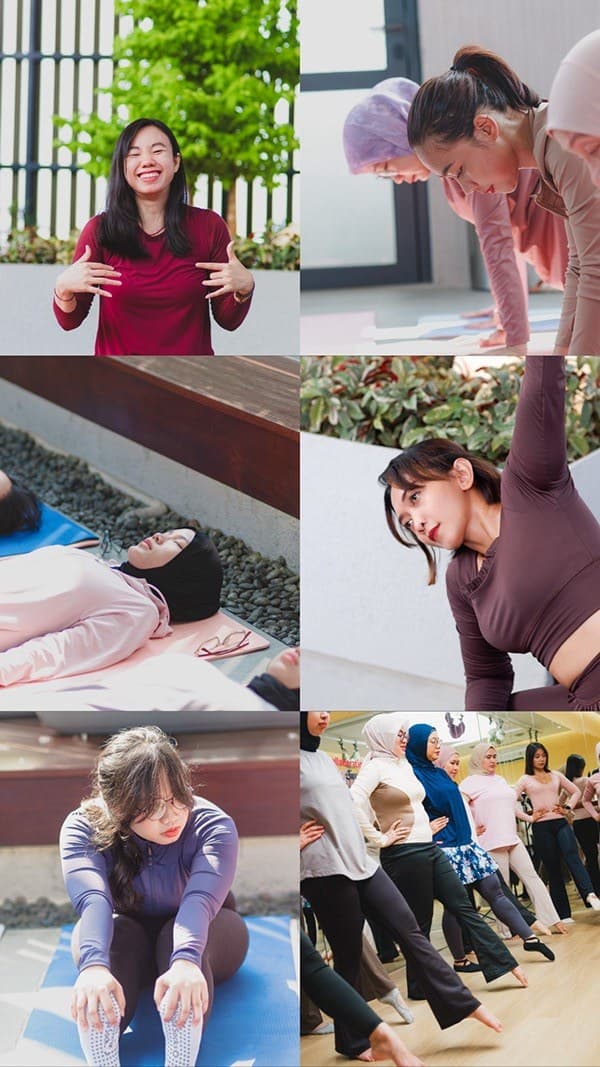 Peserta Dara Bersemi Yoga Event lagi nahan pose